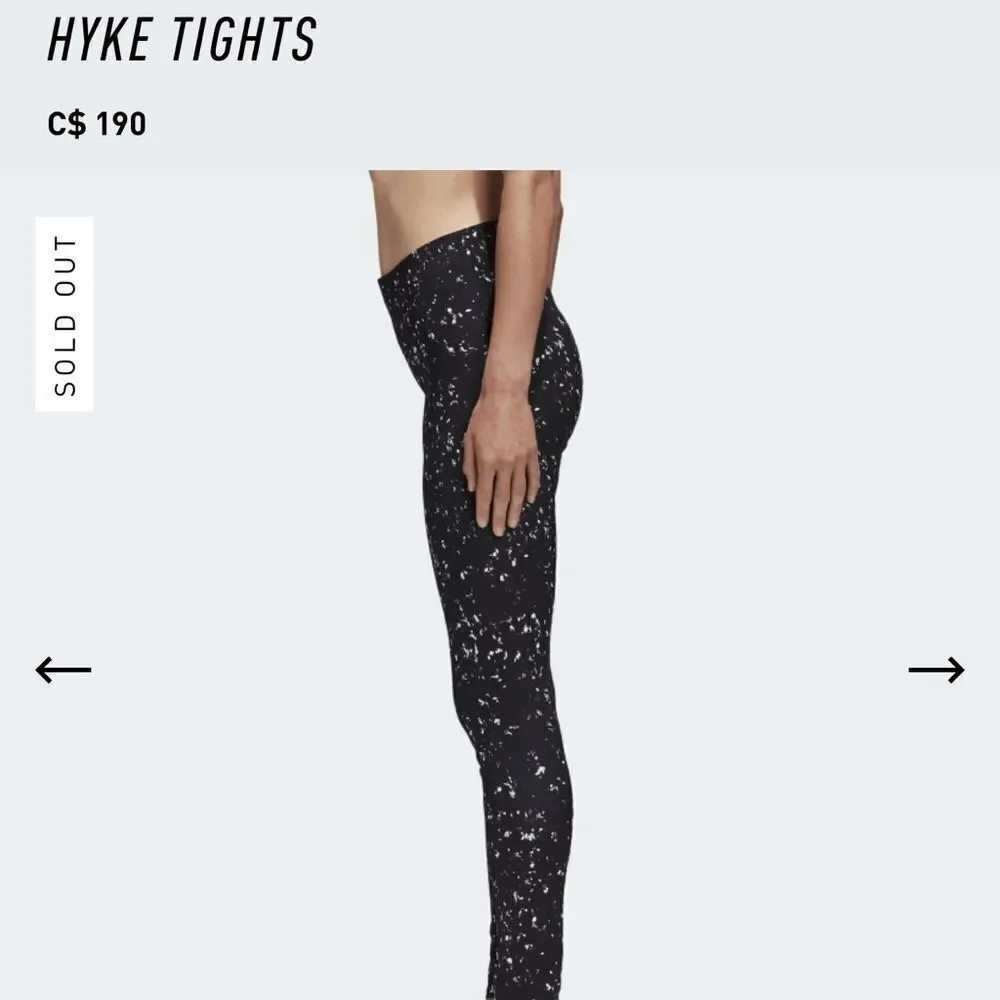 adidas Hyke Splatter Effect Performance Leggings - Picture 10 of 11